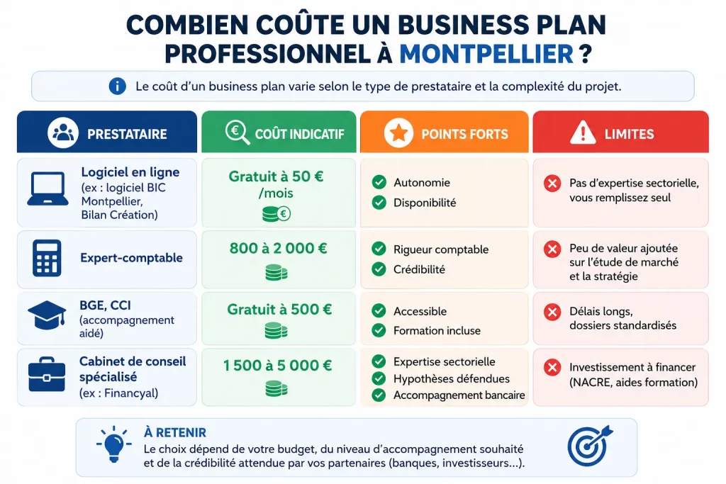 Combien coûte un business plan professionnel à Montpellier